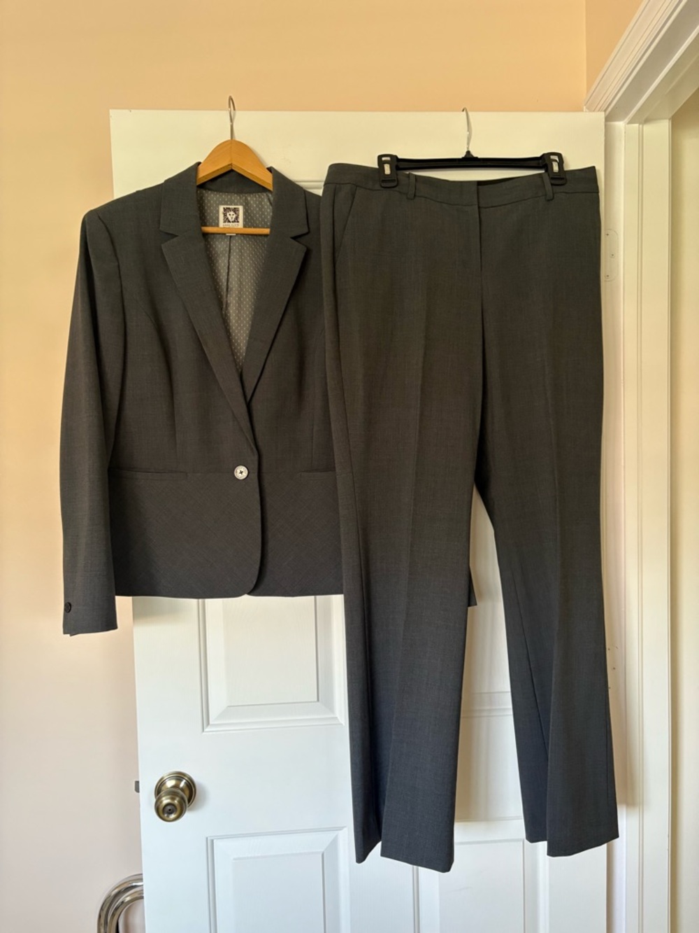 Anne Klein Charcoal Gray Women's Two-Piece Suit
